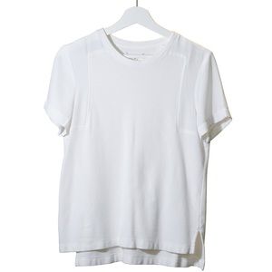 White Lou and Grey Pique Panel Sheer Tee Size S